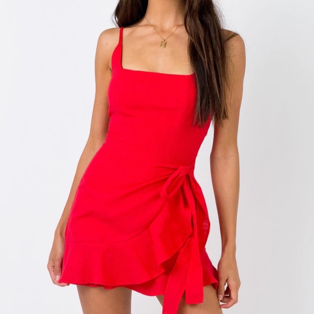 Princess Polly US2/AUS6 Love Lane Mini Dress Red